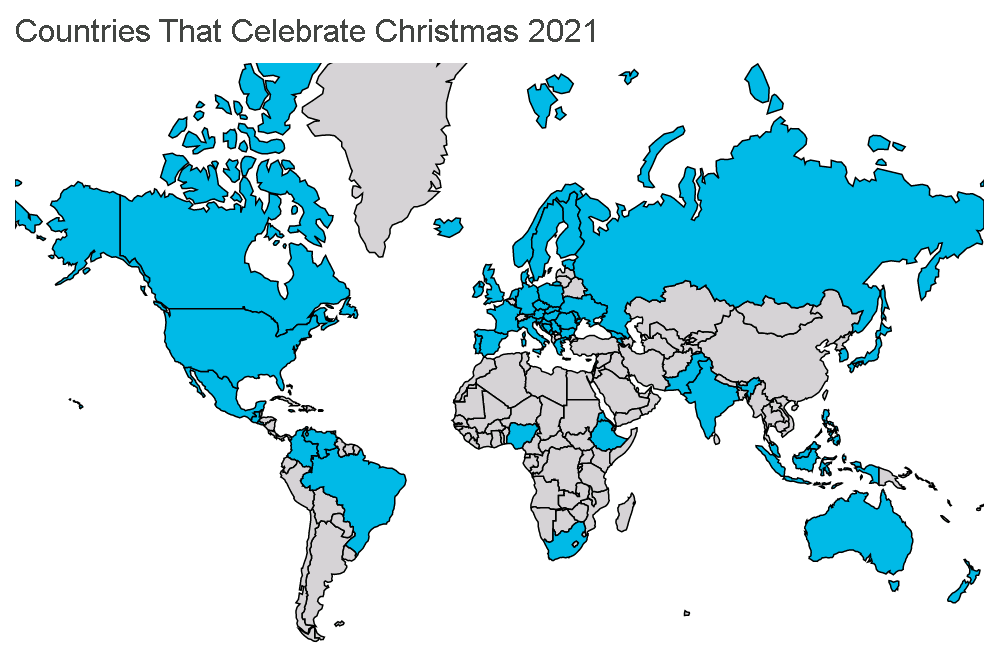 2021 年のクリスマスを祝う国 ----Sunnex による顧客分布マップ