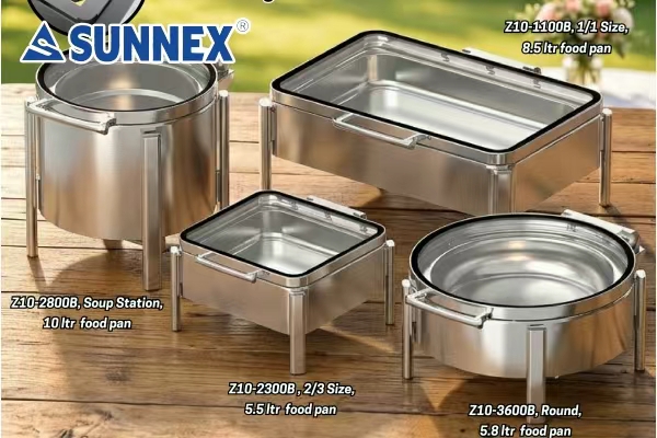 SUNNEX スタッカブルで防風性のあるアウトドアチェーファーであらゆるビュッフェをワンランクアップ